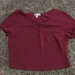 Burgundy crop top